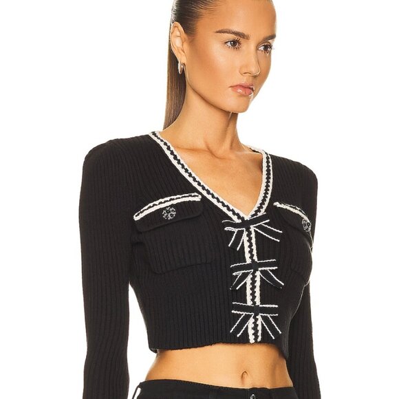 Self-Portrait Melange Knit Cardigan Sz S - Picture 3 of 4